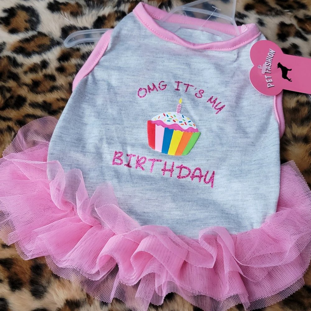 Pet Dress OMG ITS MY BIRTHDAY Dog or Cat Various sizes New w/ Tag!